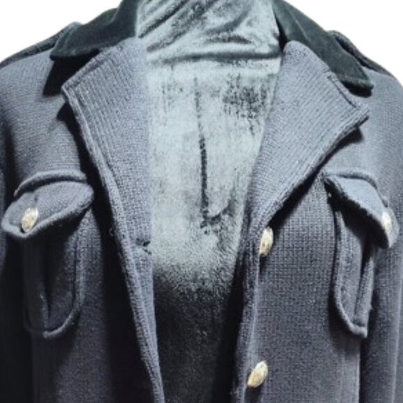 Jackets & Blazers - Lauren by Ralph Lauren Cardigan Sweater Blazer Navy Blue Black Collar W/ Size S